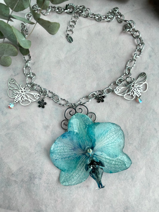 Blue Orchid Necklace