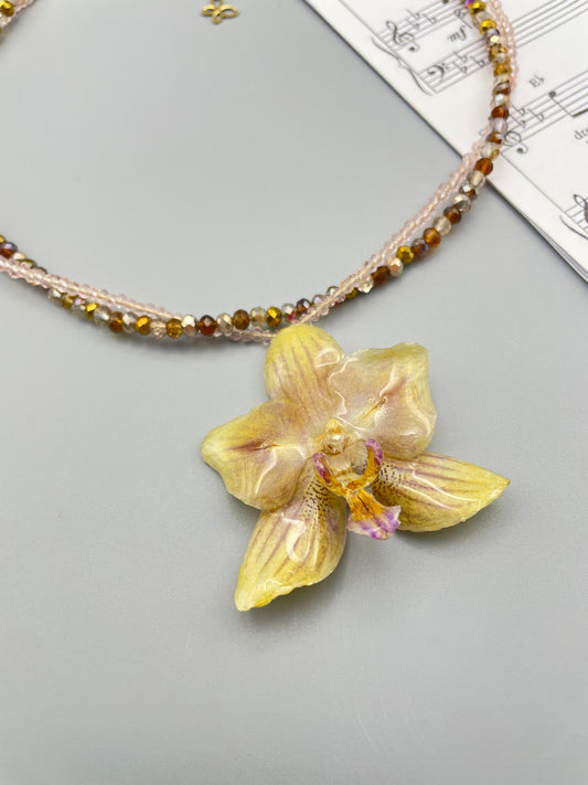 Double-Strand Orchid Necklace