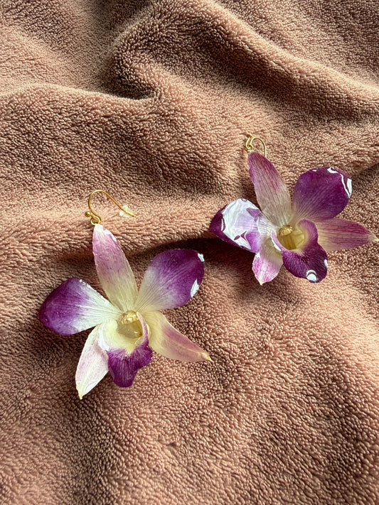 Earrings "Orchid Star"