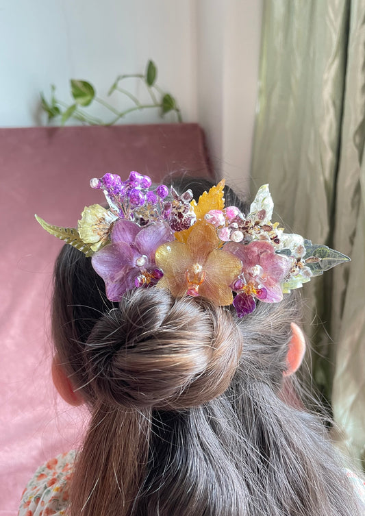 Orchids Bloom Hair Stick - Real Dried Flower Resin
Art Accessory