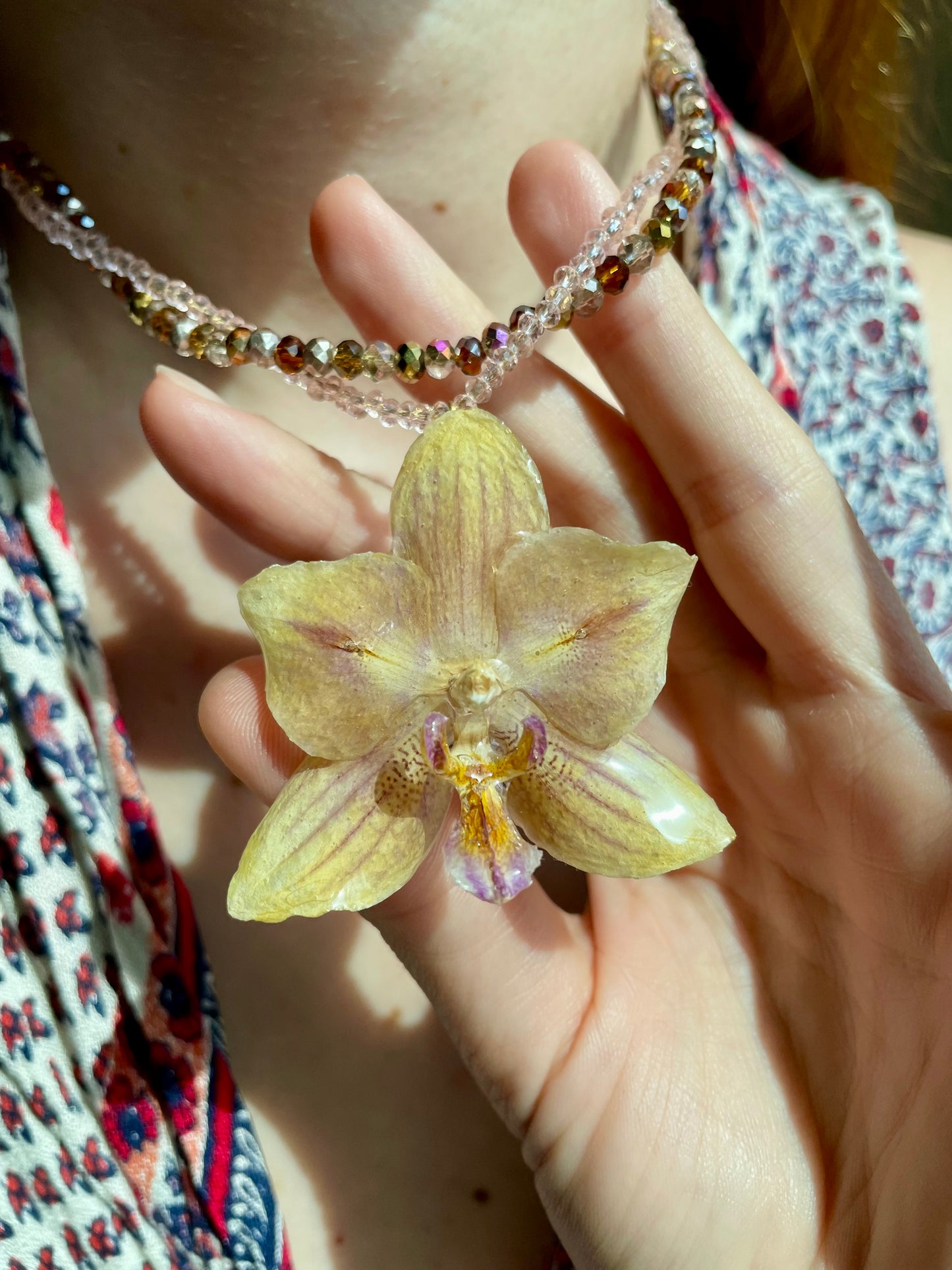 Double-Strand Orchid Necklace