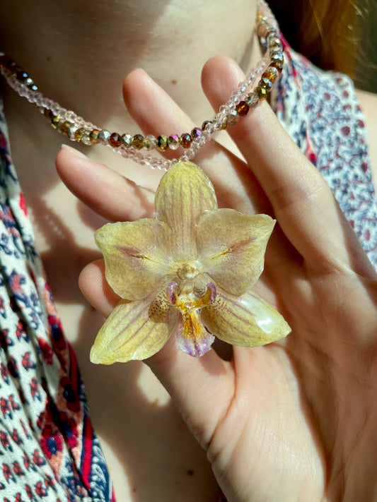 Double-Strand Orchid Necklace