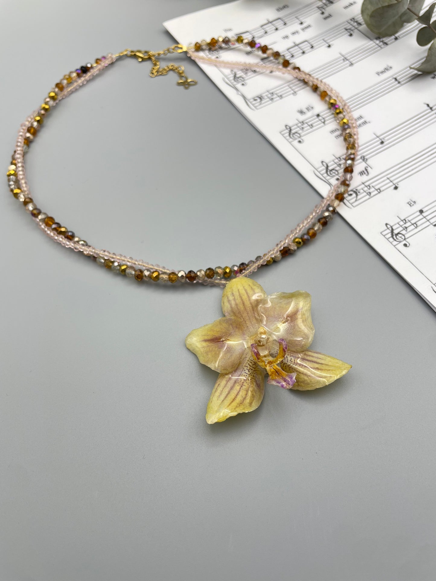 Double-Strand Orchid Necklace
