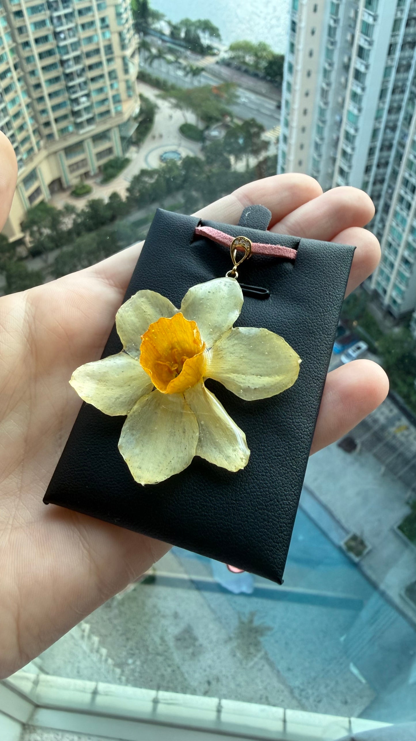 Sunshine Bloom Pendant - Real Daffodil in Resin