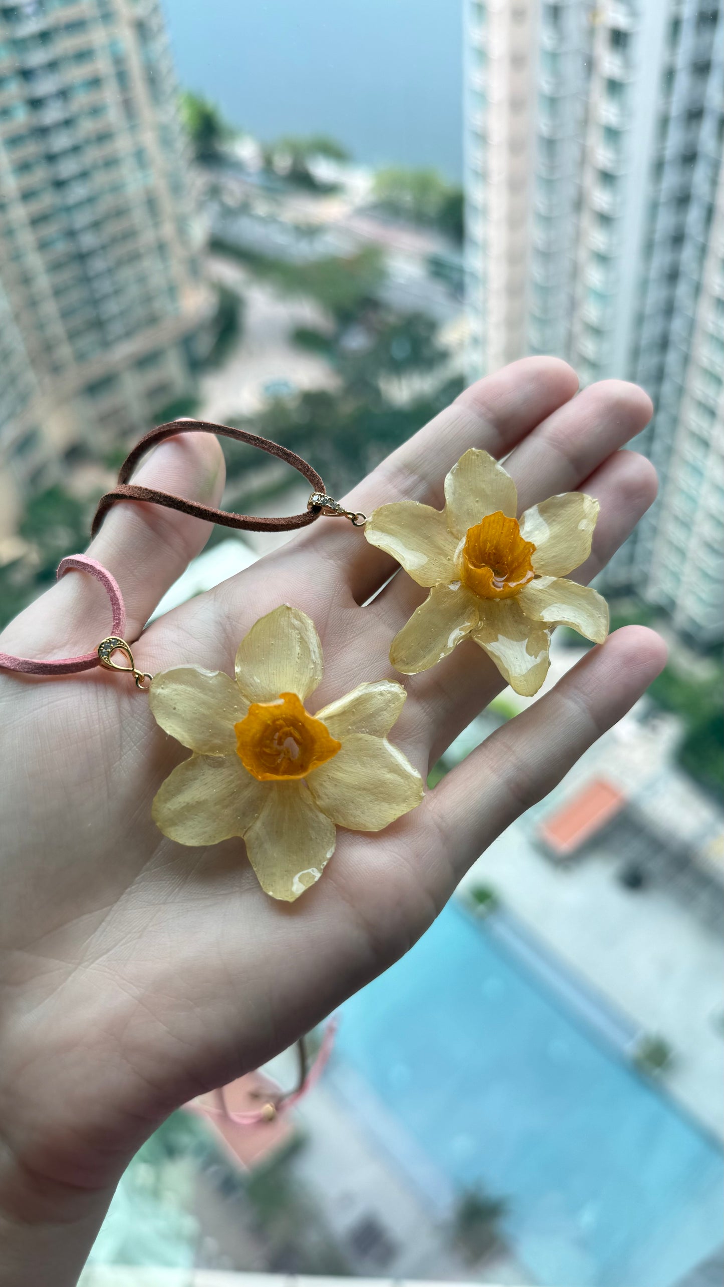 Sunshine Bloom Pendant - Real Daffodil in Resin