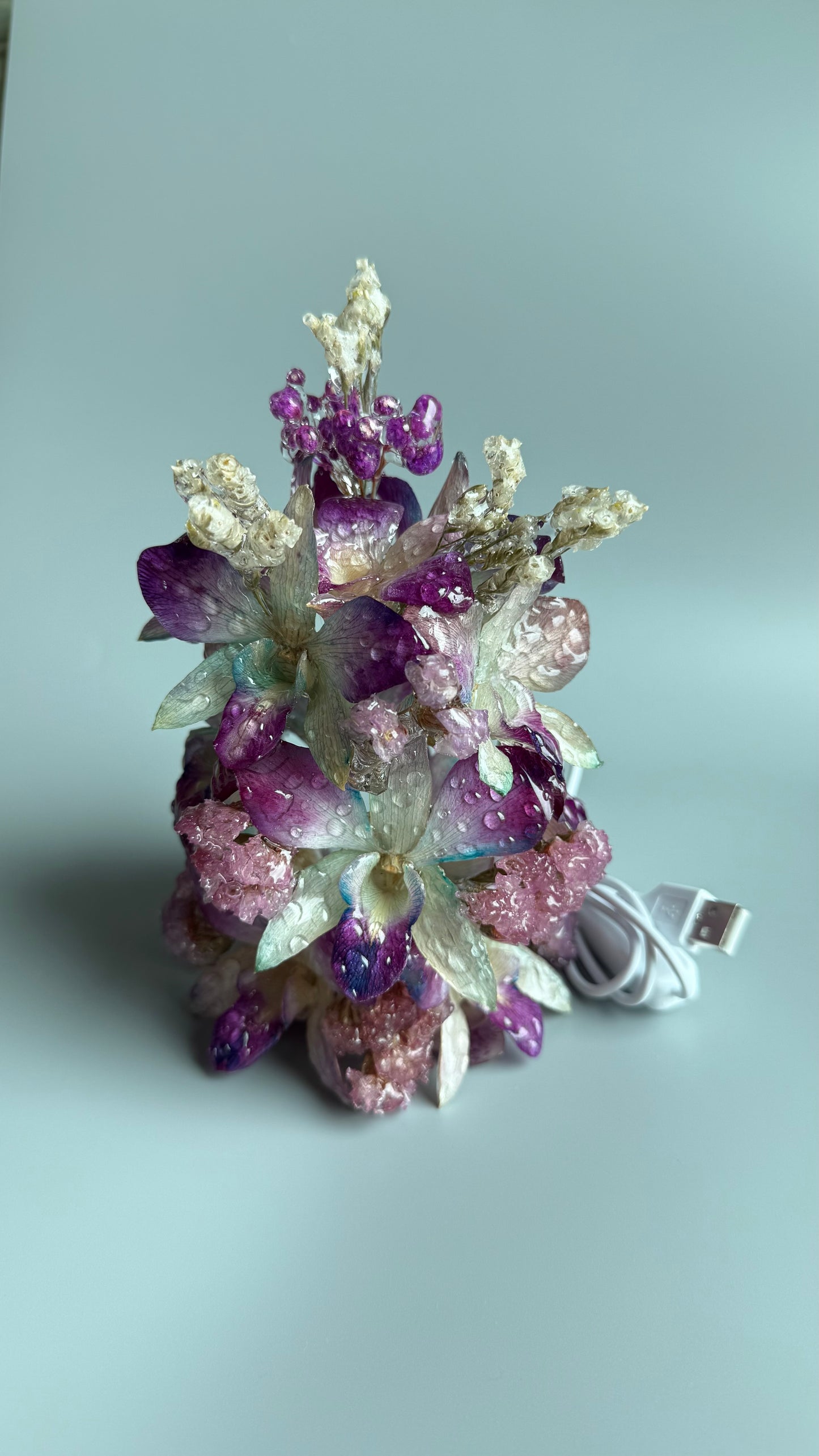 Orchid Night Lamp — Real Flowers in UV Resin with LED Light