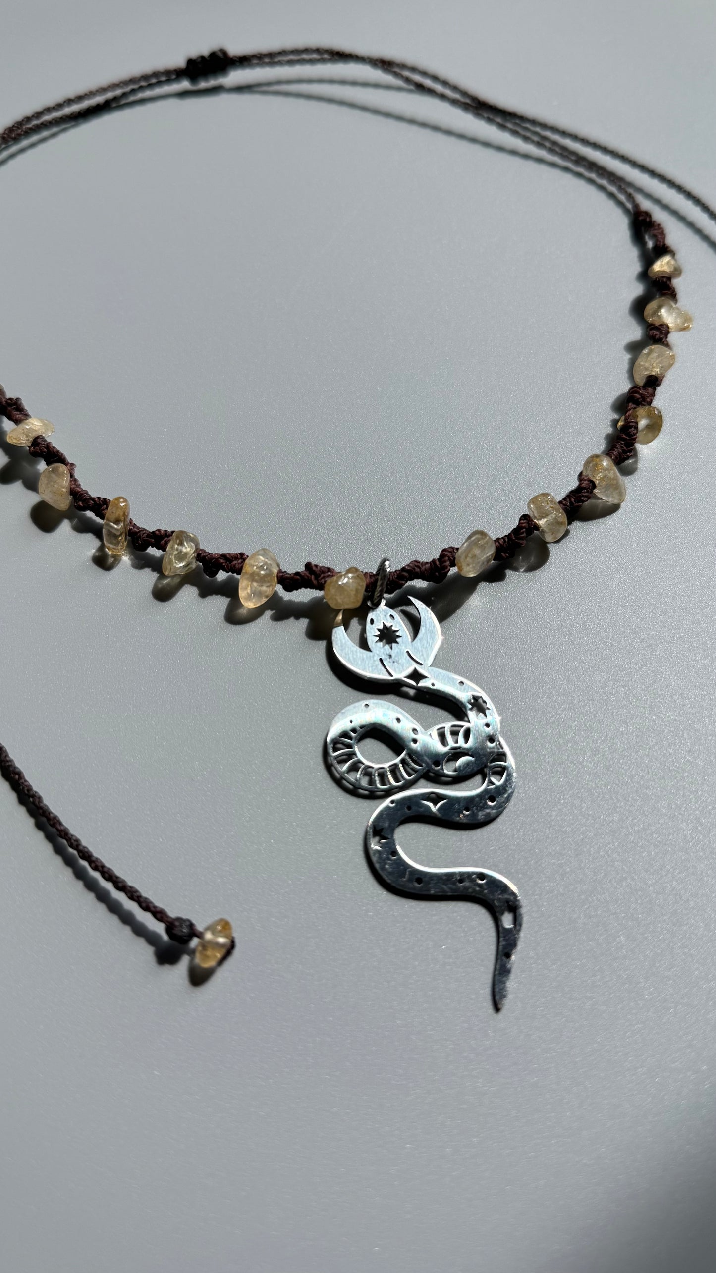 Snake Necklace — Citrine