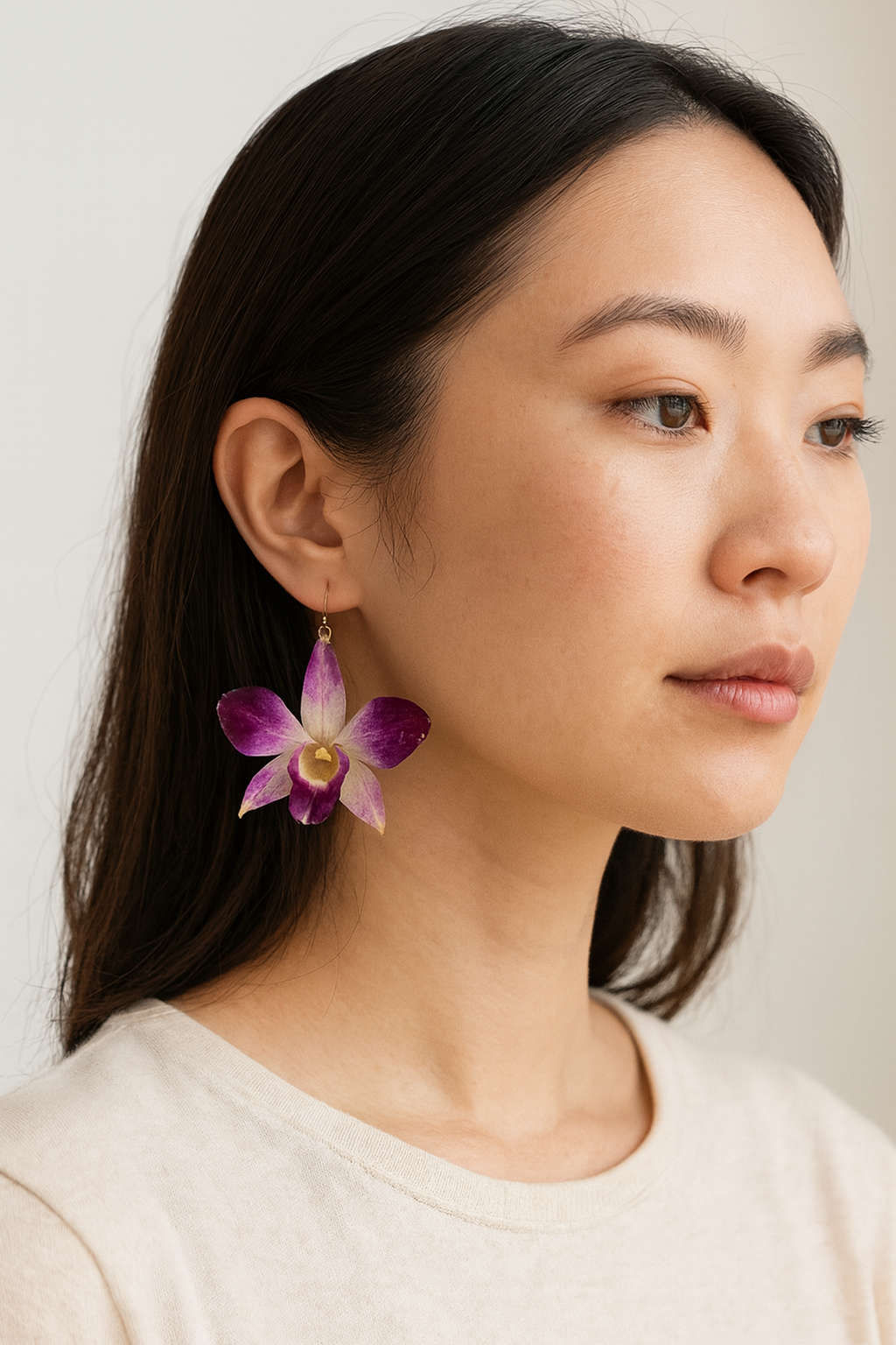 Earrings "Orchid Star"