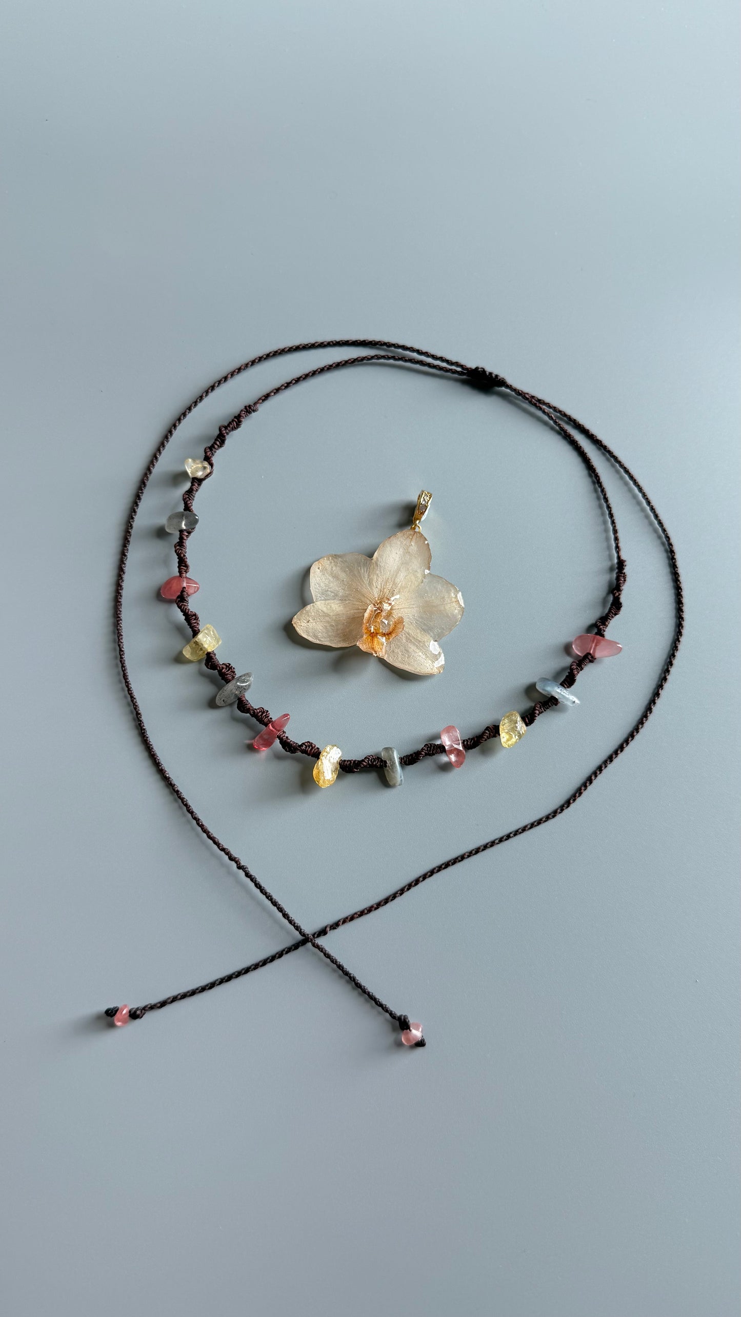 Orchid Transformer Necklace — Citrine, Labradorite & Cherry Quartz
