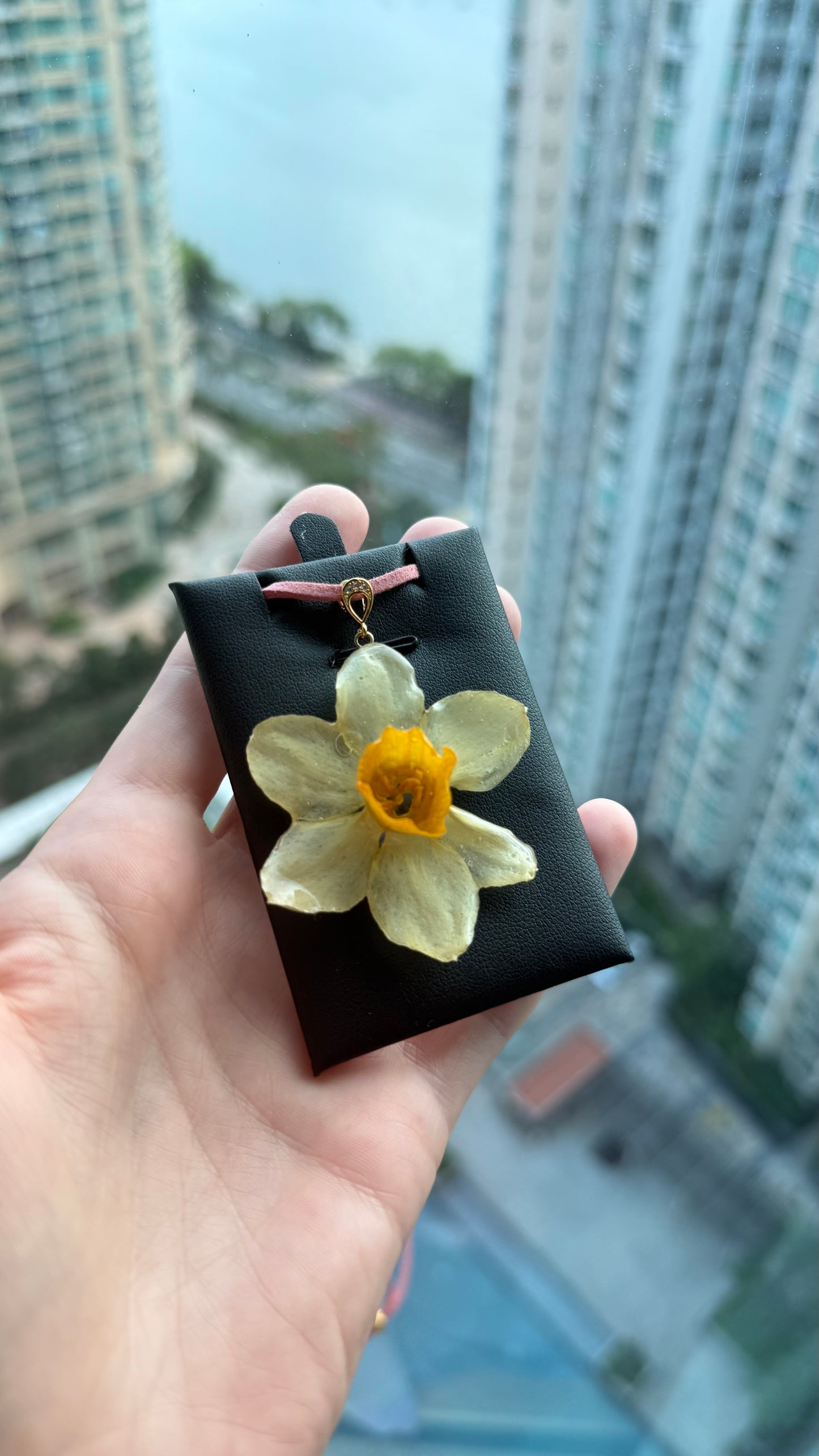 Sunshine Bloom Pendant - Real Daffodil in Resin