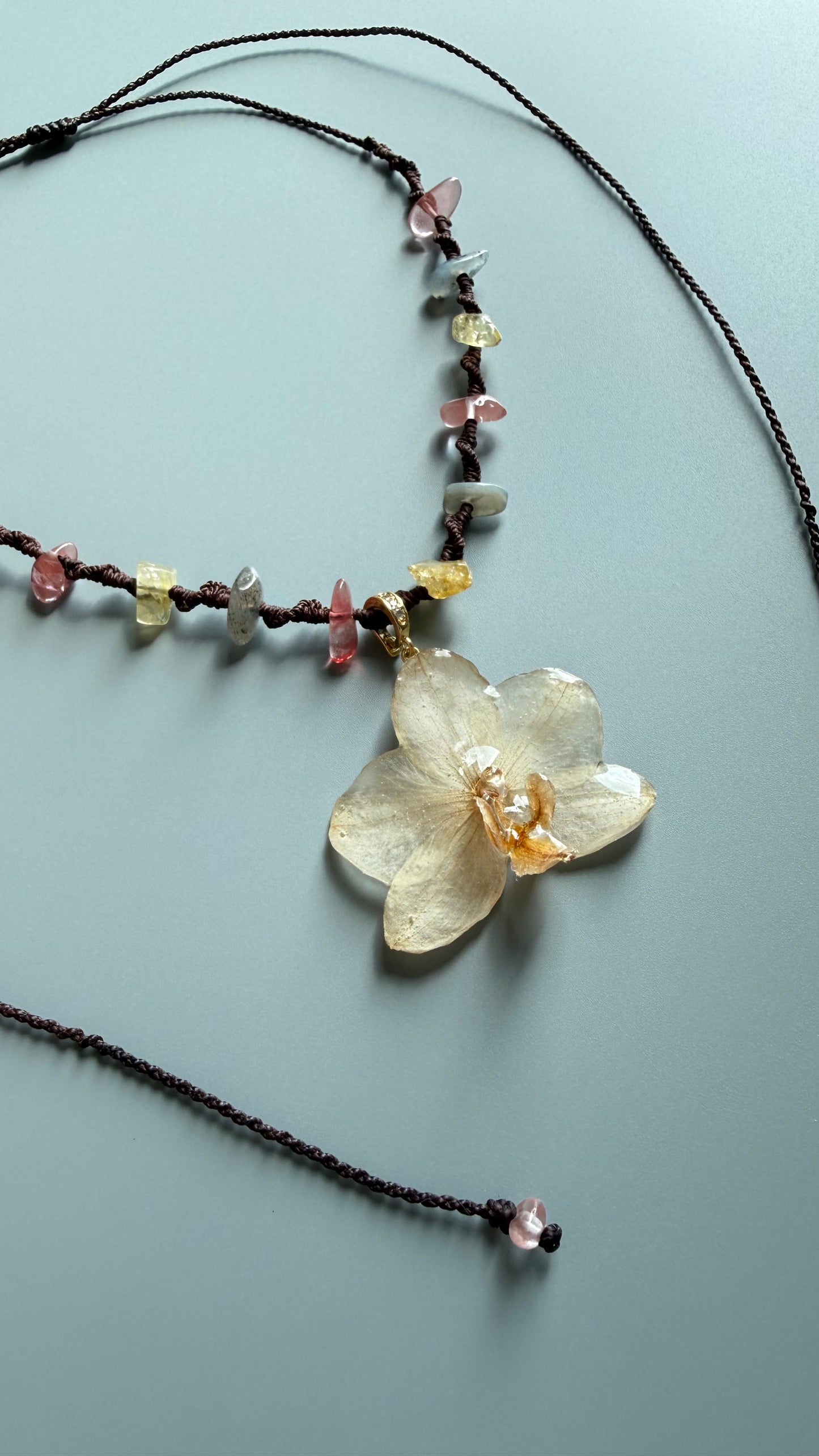 Orchid Transformer Necklace — Citrine, Labradorite & Cherry Quartz