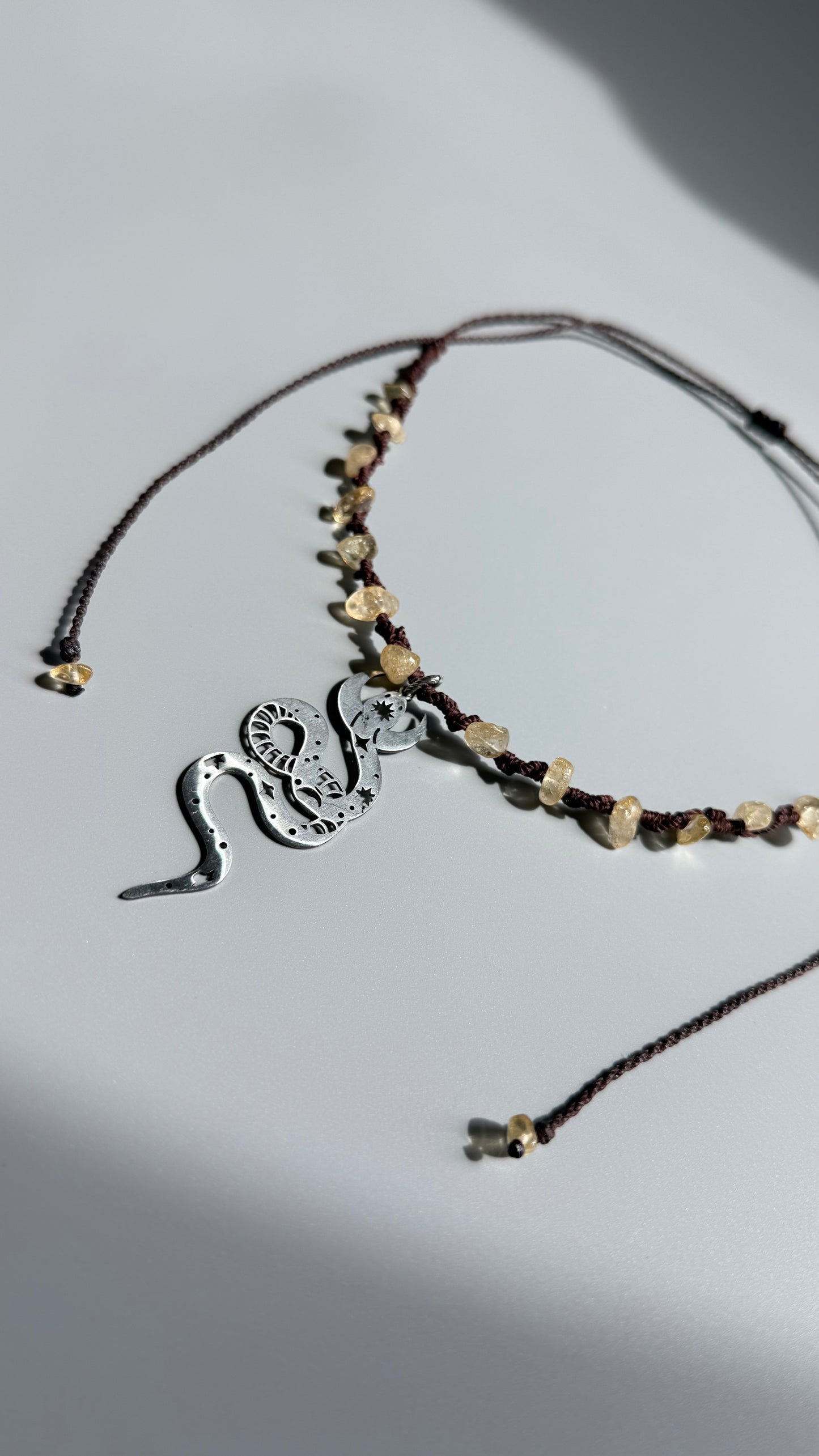 Snake Necklace — Citrine