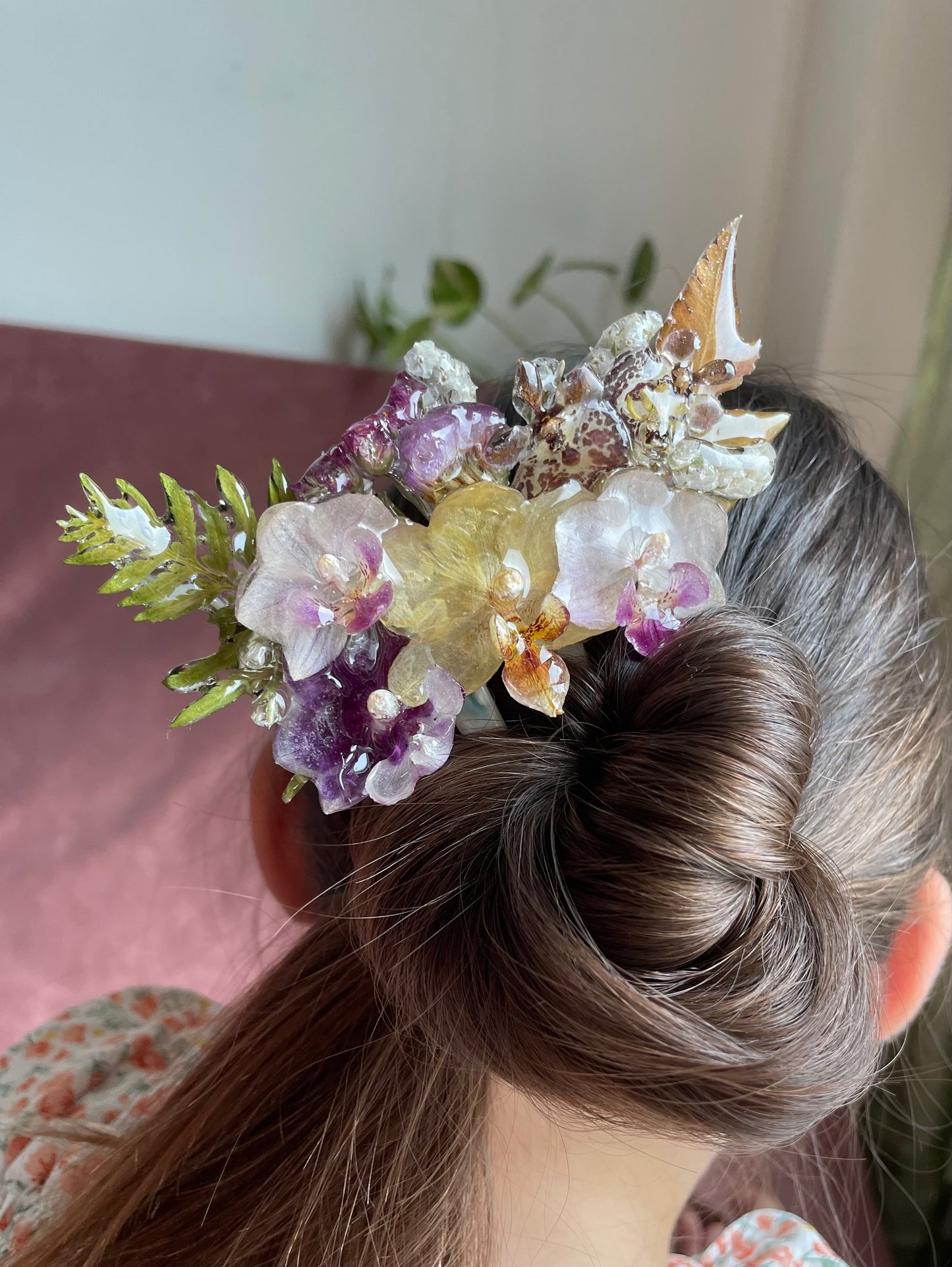 Orchid Garden Hair Stick - Real Dried Flower Resin
Art Accessory