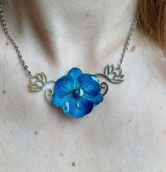 Blue Orchid Necklace
