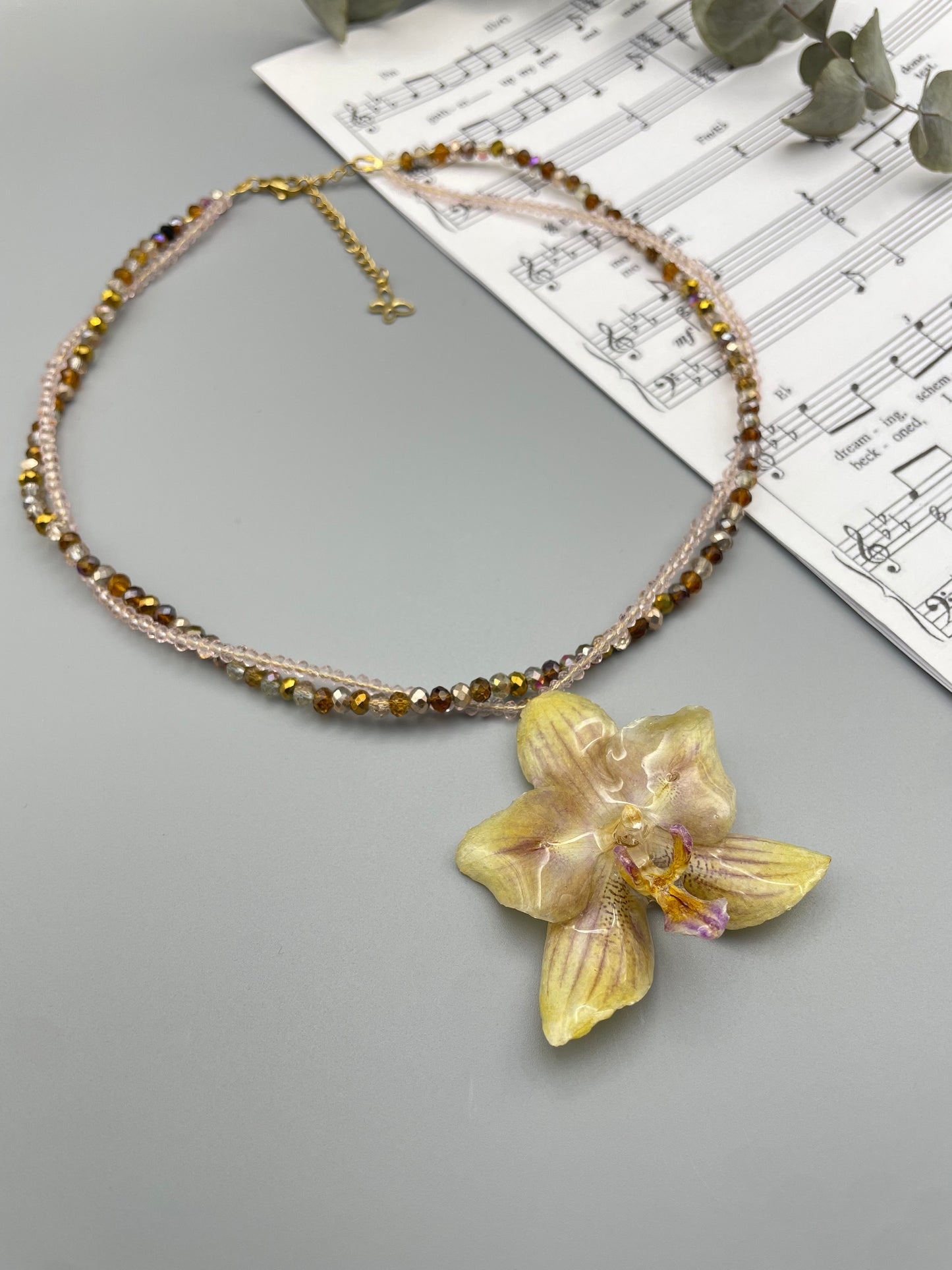 Double-Strand Orchid Necklace