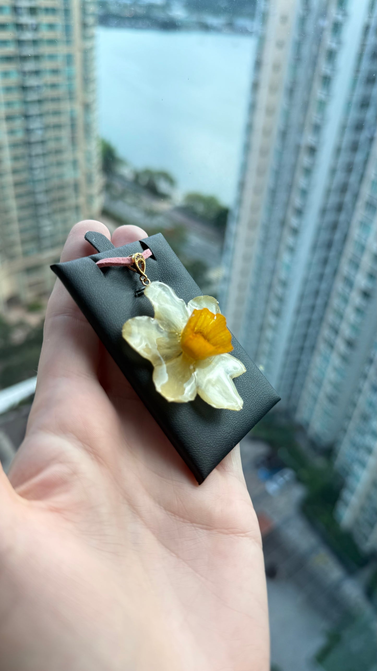 Sunshine Bloom Pendant - Real Daffodil in Resin