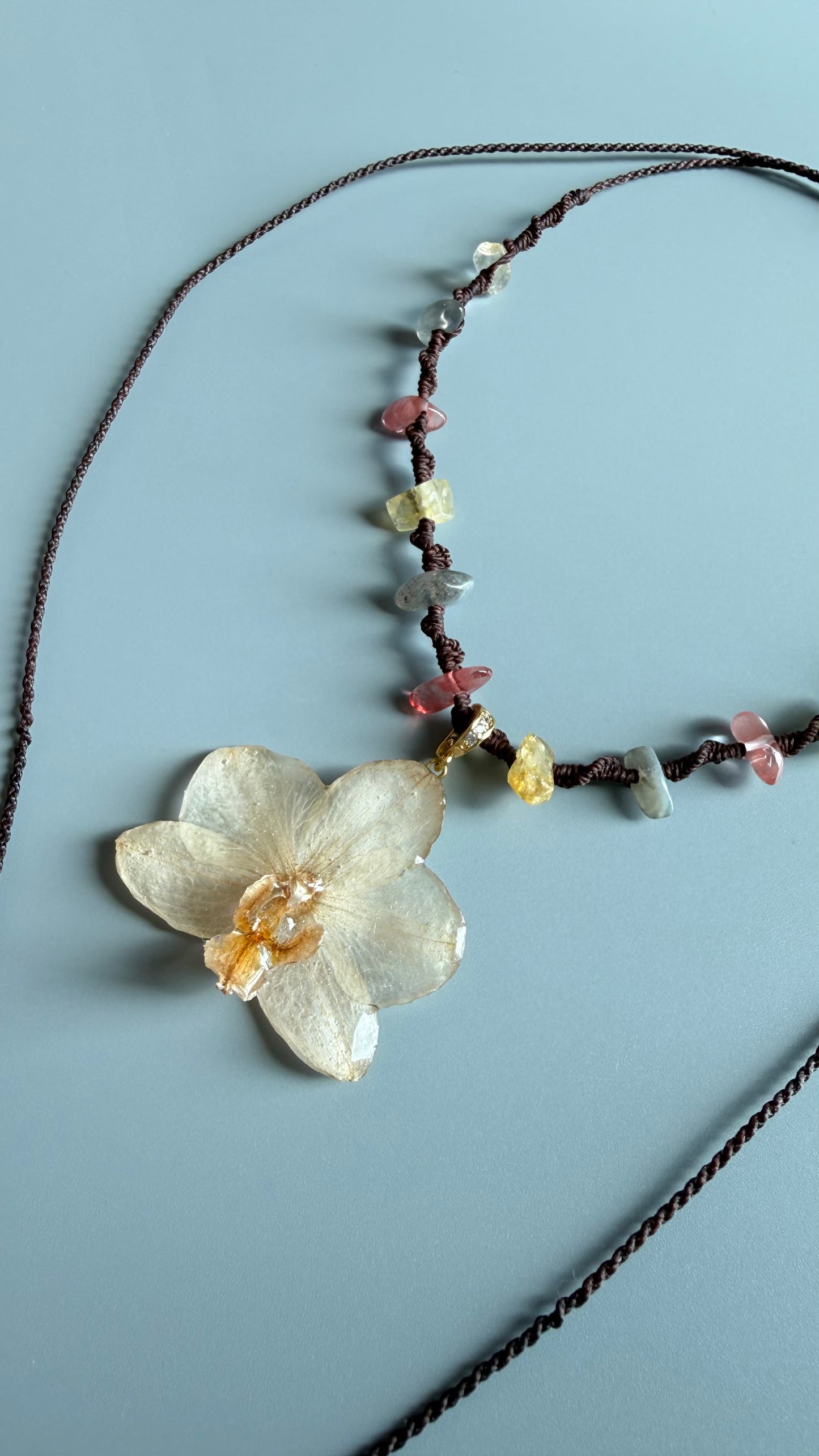 Orchid Transformer Necklace — Citrine, Labradorite & Cherry Quartz