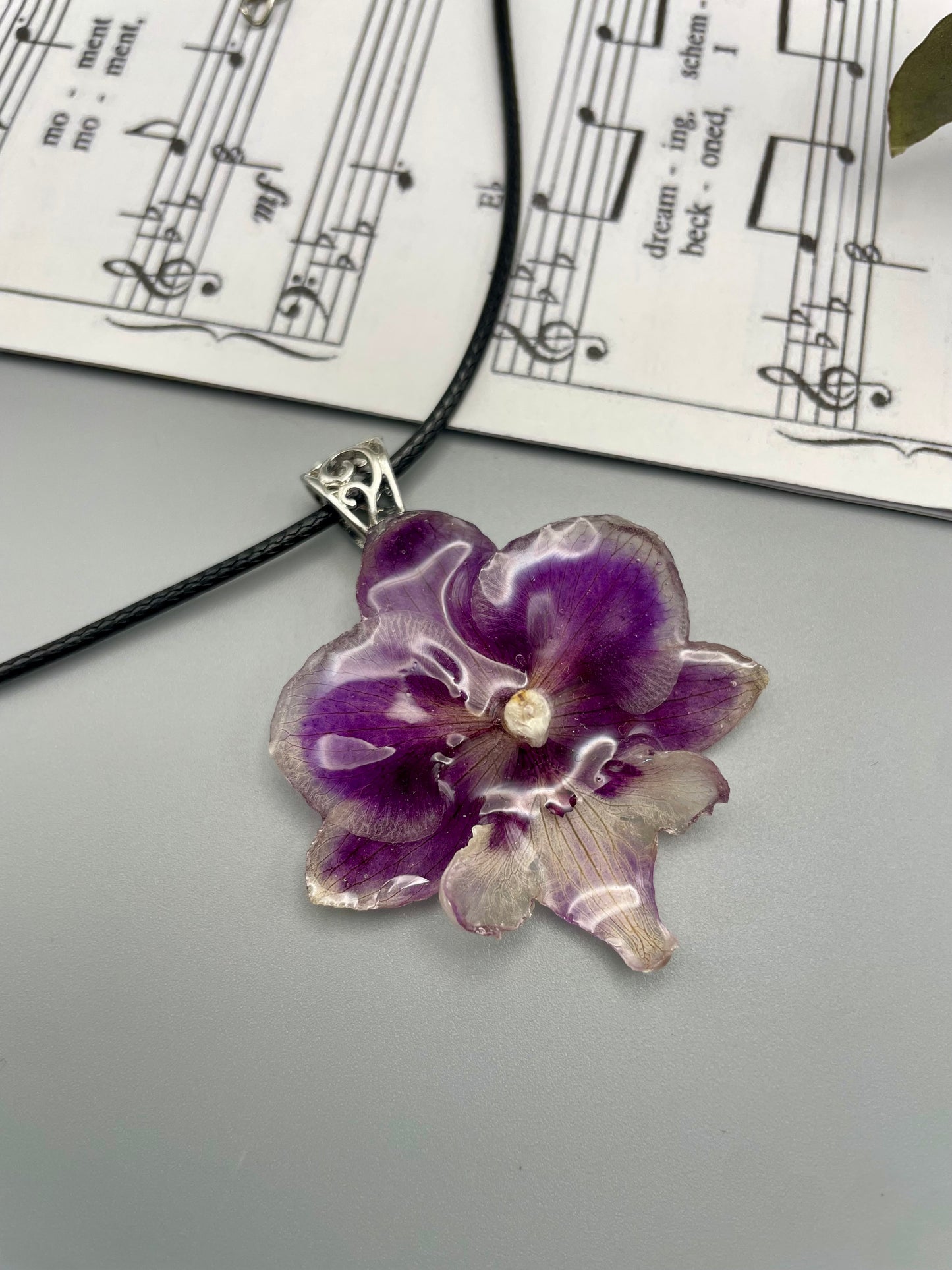 Timeless Real Orchid Pendant - Handmade One-of-a-Kind Jewelry