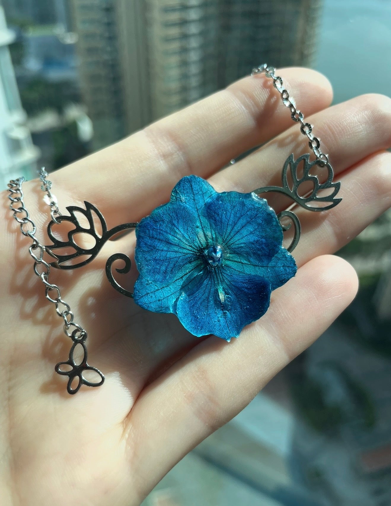 Blue Orchid Necklace