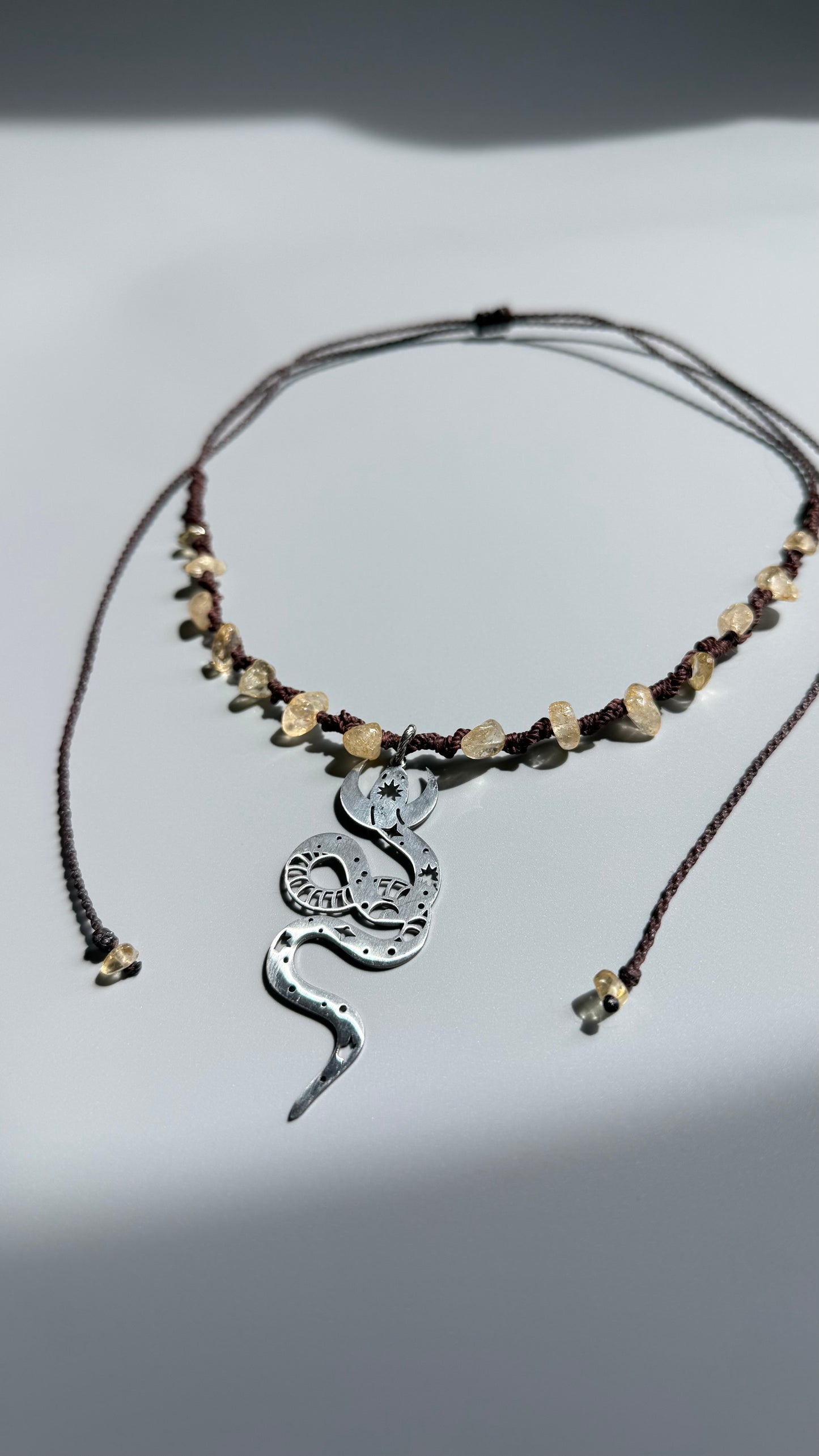 Snake Necklace — Citrine