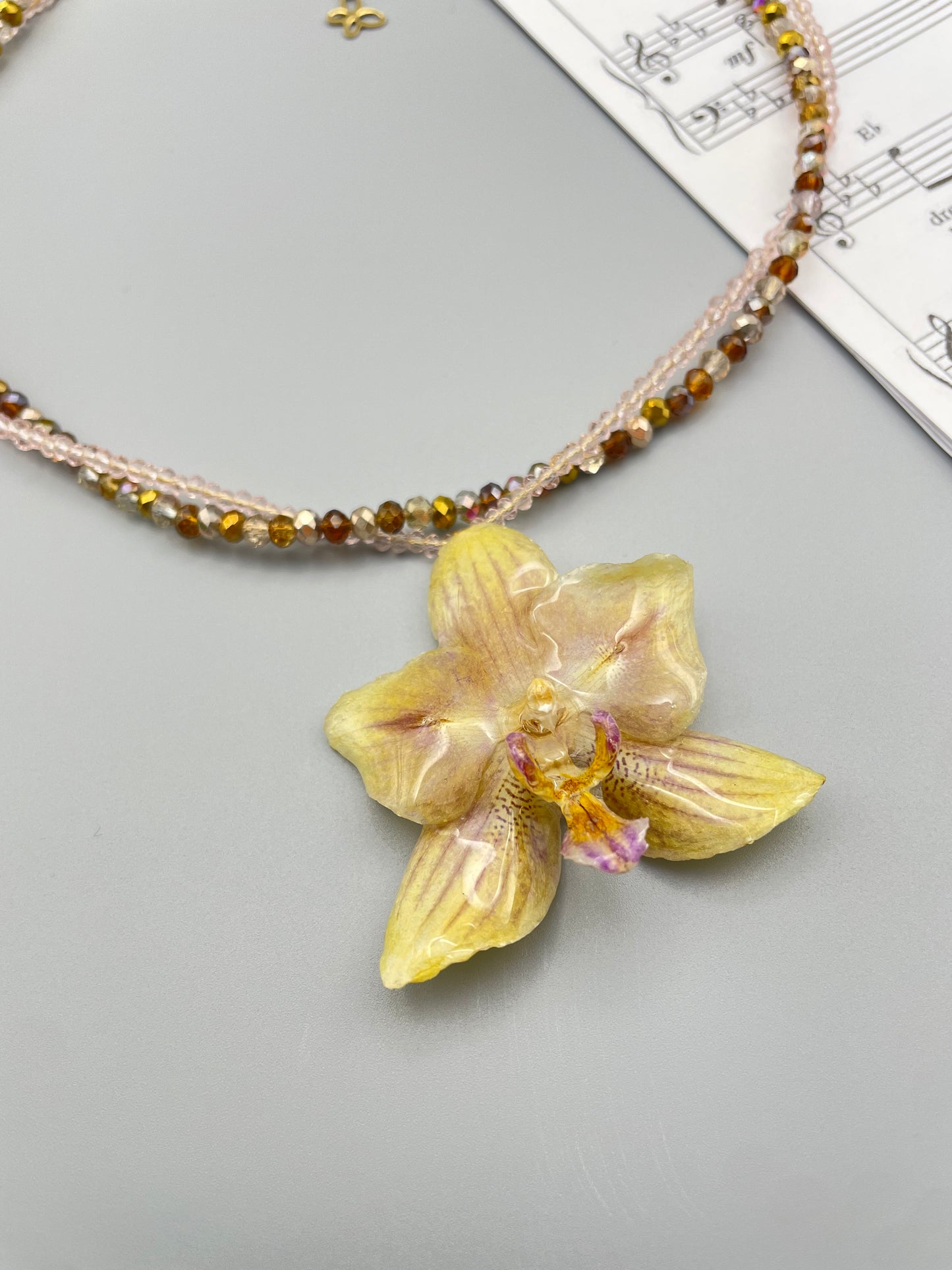 Double-Strand Orchid Necklace