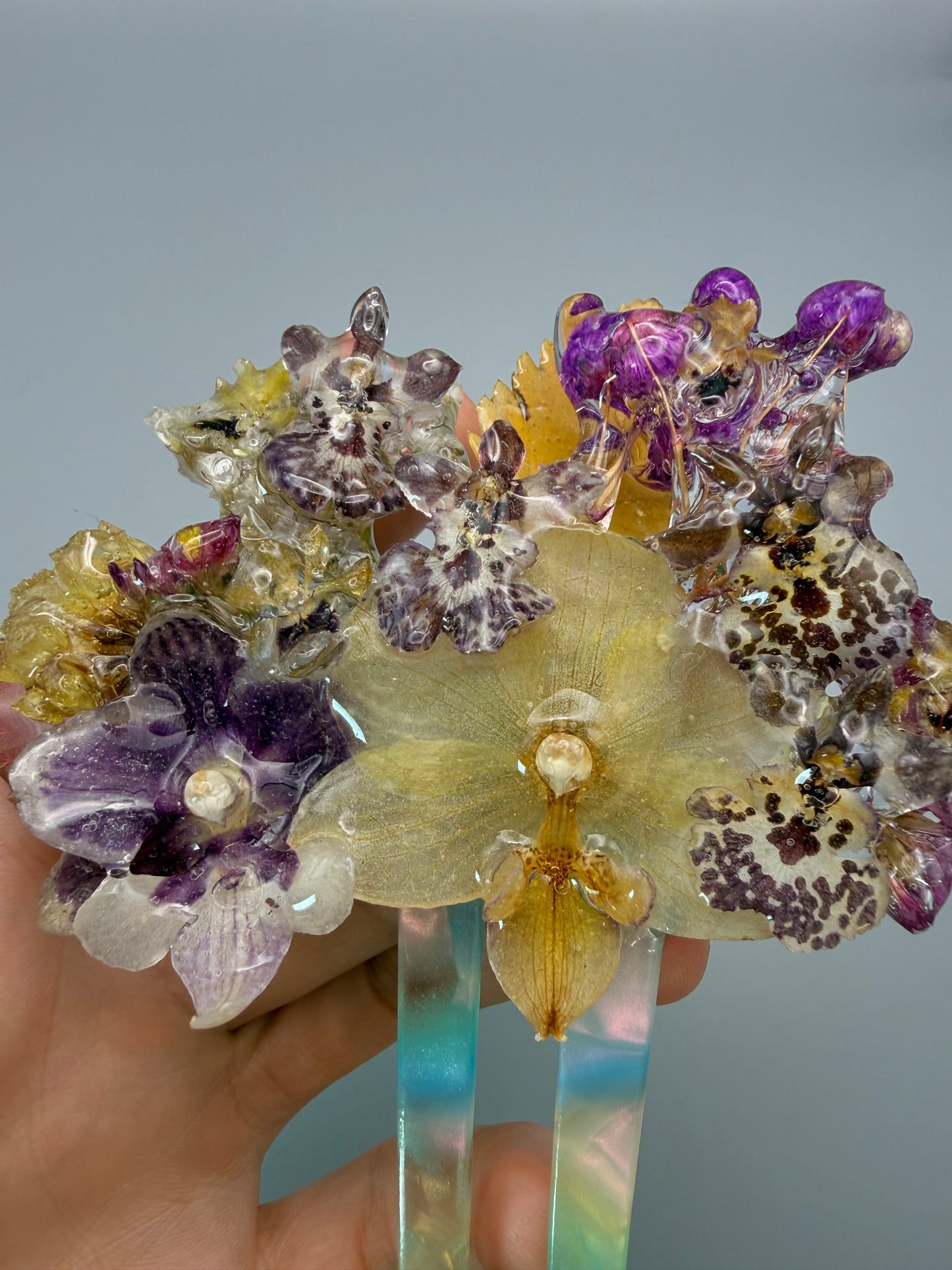 Elegant Floral Hair Clip - Handmade with Real Dried Flowers