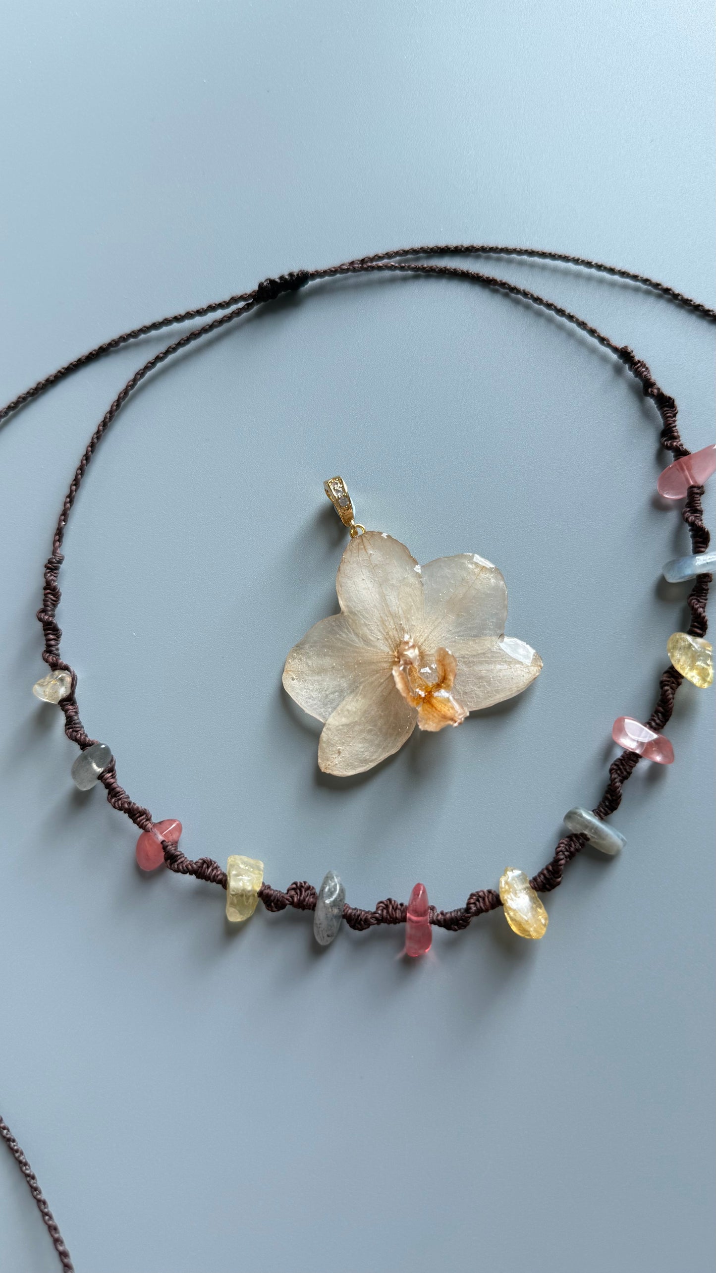 Orchid Transformer Necklace — Citrine, Labradorite & Cherry Quartz