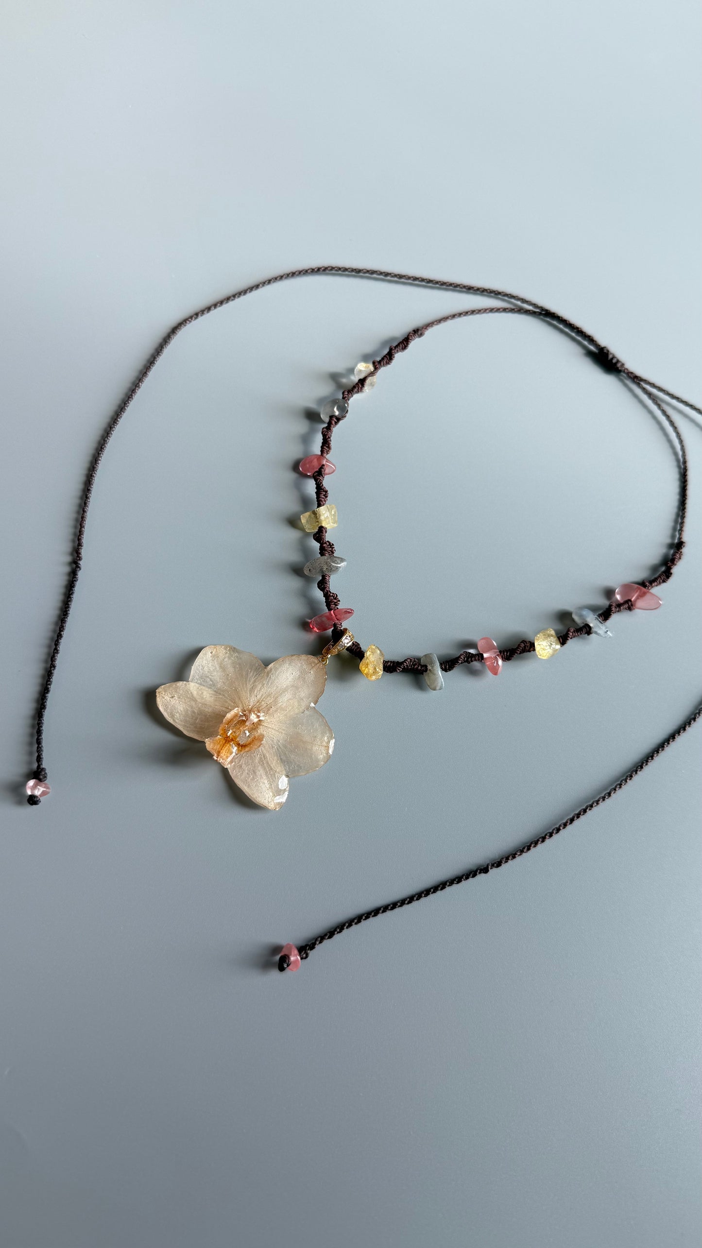 Orchid Transformer Necklace — Citrine, Labradorite & Cherry Quartz