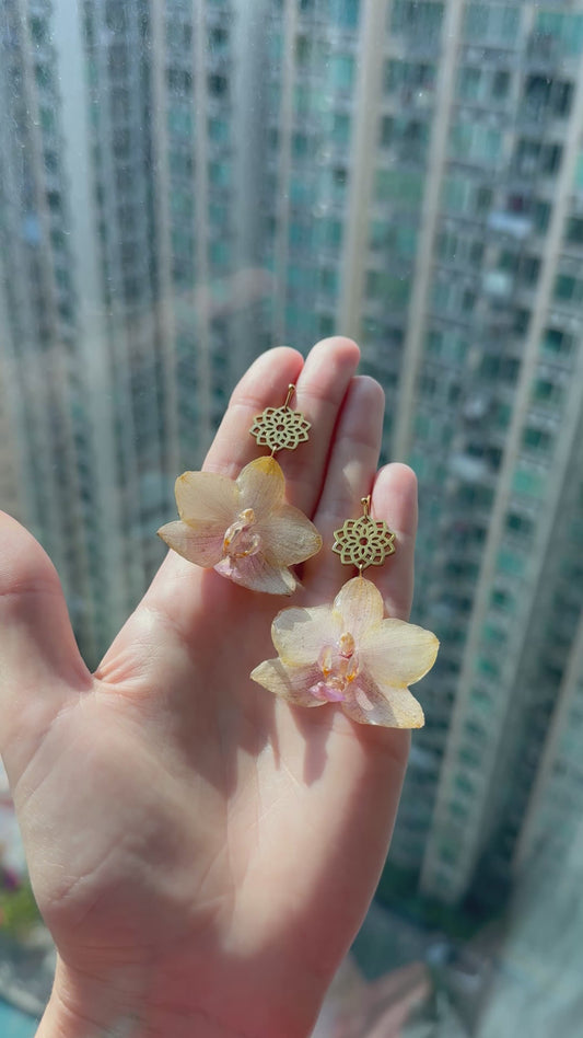 Golden Orchid Earrings